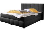 Boxbett OTTO HOME "Hartley inkl. Bettkasten und Topper, auch in Überlänge erhältlich", schwarz, B:212cm L:230cm, Komplettbetten, Boxbett, wahlweise mit Bonnell- oder TTFK-Matratze in H2, H3 o. H4 erhältlich