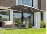 Ampelschirm SCHNEIDER SCHIRME "Rhodos Twist Bianco", grau (anthrazit), Obermaterial: 100% Polyester, Standschirme, Ampelschirm, mit Schutzhülle und Schirmständer, ohne Wegeplatten