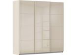 Schwebetürenschrank OTTO HOME "Kleiderschrank Schrank Garderobe AGORDO mit Glasfront", beige (beige, glas beige (champagner)), B:203cm H:229cm T:62cm, Holzwerkstoff, Schränke, Schwebetürenschrank, durchdachte Innenausstattung, in 4 Breiten und 2 Höhen MADE IN GERMANY