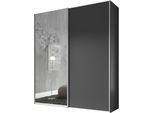Schwebetürenschrank STAUD "Sinfonie Plus, edles Design in hochwertiger Qualität, Made in Germany", grau (vulkan), B:167cm H:222cm T:68cm, Holzwerkstoff, Schränke, Schwebetürenschrank, Mit Spiegeltüre und vier verschiedenen Ausstattungsvarianten