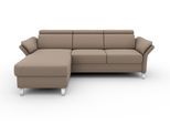Ecksofa SIT & MORE "Vincenzo L-Form", braun (macchiato), B:252cm H:84cm T:165cm, Sofas, Ecksofa, inklusive Kopfteilverstellung, wahlweise mit Bettfunktion, Bettkasten