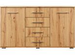 Kombikommode PRIESS "Lindau", beige (astkernbuchefarben), B:123cm H:71cm T:38cm, Holzwerkstoff, Sideboards, Kombikommode