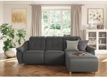 Ecksofa HOME AFFAIRE "Boston L-Form", grau (anthrazit), B:254cm T:170cm, Struktur (100% Polyester);Luxus-Microfaser Florence (100% Polyester);Chenille (100% Polyester);NaturLEDER (reines Rindsleder), Sofas, Ecksofa, Kopfteilverstellung an jeder Sitzfläche, wahlweise Relaxfunktion