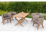 Garten-Essgruppe MERXX "Imperia", beige, Obermaterial: 100% Polyester. Füllung: 100% Polyurethan, Sitzmöbel-Sets, Garten-Essgruppe