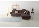 Ecksofa HOME AFFAIRE "Westerland L-Form", braun (dunkelbraun), B:238cm H:90cm T:213cm, 100% Polyester, Sofas, Ecksofa, Federkern-Polsterung, wahlweise mit Bettfunktion, Bettkasten