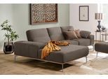 Ecksofa W.SCHILLIG "run, Designsofa mit tollem Sitzkomfort, bequem, L-Form", braun (stone w82), B:279cm H:88cm T:178cm, Longlife Xtra-Leder Z73: Naturwalkleder der Luxusklasse aus den erlesensten Rohhäuten. Hautstärke 1, 1 – 1, 3 mm;ROHLEDER Jacquard-Flachgewebe Q2 W60 (63% Polyester, 37% Polyacryl);ROHLEDER Chenille-Flachgewebe Q2 W77 (68% Polyacryl, 32% Polyester);Stoff S37 (100% Polyester), Sof