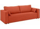 3-Sitzer HOME AFFAIRE "Pur", orange (terrakotta), B:227cm H:87cm T:85cm, Struktur (100% Polyester);100% Polyester Melrose;Luxus-Microfaser Nubuk (100% Polyester), Sofas, 3-Sitzer, wahlweise mit Bettfunktion