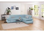 Ecksofa HOME AFFAIRE "Avesa L-Form", blau (lichtblau), B:275cm H:80cm T:211cm, 100% Polyester, Sofas, Ecksofa, Wahlweise mit Arm- und Bettfunktion, B/T/H: 275/211/80 cm