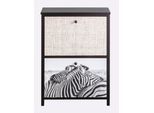 Schuhschrank HEINE HOME, schwarz (schwarz, natur), B:60cm H:81cm T:25cm, MDF, Schränke, Schuhschrank