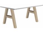 Schreibtisch MÄUSBACHER "Mio", braun (eichefarben, weiß matt), B:140cm H:75cm T:70cm, Tische, Schreibtisch
