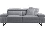 2,5-Sitzer EGOITALIANO "Candice, elegant und edel, hochwertiges Designsofa, bequem", grau (steingrau), B:222cm H:100cm T:108cm, Luxus-Micofaser Lederoptik (100% Polyester) ist ein neues technisches Gewebe mit einem visuellen und taktilen Aspekt, der dem Nubuk sehr nahe kommt, mit innovativen Eigenschaften. Seine außerordentliche Weichheit kommt von einem exklusiven Produktionsprozess, der Unreinhe