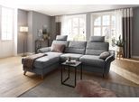 Ecksofa HOME AFFAIRE "Westerland L-Form", grau, B:252cm H:90cm T:162cm, 100% Polyester, Sofas, Ecksofa, Federkern-Polsterung, wahlweise mit Bettfunktion, Bettkasten