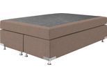 Boxspringbett "Holland", beige (schwarz beige), B:142cm L:201cm, Strukturstoff (77% Polyester und 23% Viskose), WESTFALIA SCHLAFKOMFORT, Komplettbetten, Boxspringbett, ohne Kopfteil, frei im Raum stellbar