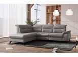 Ecksofa SIT & MORE "Astoria L-Form", grau (anthrazit), B:256cm H:91cm T:225cm, 100% Polyester, Sofas, Ecksofa, wahlweise mit motorischer Relaxfunktion
