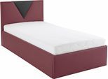 Polsterbett "Malibu", rot (rot, schwarz), B:112cm L:212cm, Bezug Bett: Kunstleder;Bonnell-Federkernmatratze: 51% Polypropylen, 39% Polyester und 10% Baumwolle;Kaltschaummatratze: 100% Polyester, Bezug abnehm- und waschbar bis 60C, WESTFALIA SCHLAFKOMFORT, Betten, Polsterbett, inkl. Bettkasten bei Ausführung mit Matratze