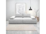 Big-Sofa DOMO COLLECTION "Évora Megasofa Breite 244 cm", silber, B:244cm H:80cm T:113cm, 95% Polyester, 5% Baumwolle, Sofas, Big-Sofa, Federkern, inkl. Armlehnenverstellung, Struktur grob, silber