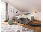 Boxbett HOME AFFAIRE "Alexis", braun (hellbraun), B:140cm L:220cm, Struktur fein (100% Polyester), Komplettbetten, Boxbett, ohne Kopfteil - ideal für Räume mit Dachschrägen; in 4 Breiten