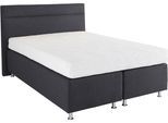 Boxspringbett, grau (strukturstoff anthrazit), ohne LED-Beleuchtung, Liegefläche B/L: 140cm x 200cm, H3, 7-Zonen-Kaltschaummatratze, Bezug Unterbox und Kopfteil: Strukturstoff (77% Polyester und 23% Viskose);Bezug Obermatratze 100% Polyester, waschbar bis 60C, WESTFALIA SCHLAFKOMFORT, Komplettbetten, Boxspringbett, wahlweise mit LED-Beleuchtung