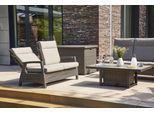 Gartenlounge-Set SIENA GARDEN "Corido", grau (charcoal grau, matt anthrazit), B:87cm H:103cm T:140cm, Aluminium, Keramik, Polypropylen, Sitzmöbel-Sets, Gartenlounge-Set, bestehend aus 2 Sesseln, 1 Bank, 1 Tisch und 4 Auflagen
