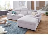 Ecksofa EXXPO - SOFA FASHION "Salerno, inkl. Arm-& Kopfteilverstellung, bequem, Breite 280cm, L-Form", silber, B:280cm H:77cm T:170cm, Sofas, Ecksofa, wahlweise mit Bettfunktion und Bettkasten, tolle Detailverarbeitung