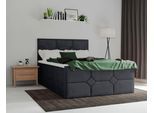 Boxspringbett HOME AFFAIRE "Ambre", grau (anthrazit), B:121cm L:210cm, Komplettbetten, Boxspringbett, mit Taschen-Federkernmatratze