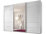 Schwebetürenschrank STAUD "Sonate Lucca mit Spiegel, Made in Germany", weiß (alpinweißglas), B:298cm H:240cm T:68cm, Holzwerkstoff, Schränke, Schwebetürenschrank, Mit vier verschiedenen Ausstattungsvarianten