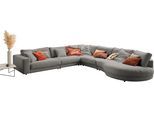 Ecksofa 3C CANDY "Enisa II, bequem und komfortabel, Mega Familiensofa, L-Form", grau (anthrazit), B:225cm H:86cm T:395cm, 100% Polyester, Sofas, Ecksofa, incl. 3 Flatterkissen, wahlweise mit Flecken-Schutz-Bezug Easy care
