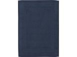 Duschmatte ROSS "Unifond", blau (nachtblau), H:1mm, Baumwolle, Badematten, Duschmatte, Uni mit Bordüre, Badezimmerteppich, waschbar