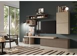 Wohnwand HOME AFFAIRE "Infinity, 6tlg. Breite 276 cm, Höhe variabel, Schrankwand, Anbauwand", braun (lehmfarben (argilla), bronzo, eiche cadiz nb), B:260cm H:190cm T:40cm, Kastenmöbel-Sets, Wohnwand, (Lowboard, T-Boden, 2x Hängewürfel, Würfelregal Set, Wandregal)