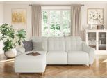 Ecksofa HOME AFFAIRE "Boston L-Form", weiß (reinweiß), B:254cm T:170cm, Struktur (100% Polyester);Luxus-Microfaser Florence (100% Polyester);Chenille (100% Polyester);NaturLEDER (reines Rindsleder), Sofas, Ecksofa, Kopfteilverstellung an jeder Sitzfläche, wahlweise Relaxfunktion