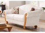 2-Sitzer HOME AFFAIRE "Milano, bequem durch Federkern, kompakte Stellmaße: Breite 159cm", beige (sand), B:159cm H:83cm T:81cm, Chenille »Esparta« (70% Polyacryl, 30% Polyester) auf Korpus und Zierkissen, Sitz und Rücken im Blumenmuster »Paradise« (100% Polyester);Chenille »Esparta« (70% Polyacryl, 30% Polyester) mit Zierkissen im Blumenmuster »Paradise« (100% Polyester), Sofas, 2-Sitzer