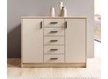 Sideboard HBZ "Nelly Kommode, BxHxT 109x86x50cm", beige (artisan eiche, kaschmir), B:109cm H:86cm T:50cm, Sideboards, Sideboard, Breite 109cm, Einlegeböden verstellbar, foliert