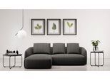 Ecksofa TRENDMANUFAKTUR "Shawn elegantes Designsofa, Breite 232cm, L-Form", schwarz (jet schwarz), B:232cm H:87cm T:167cm, 100% Polyester, Sofas, Ecksofa, bequem, organischer Form, mit hochwertigem Bezug