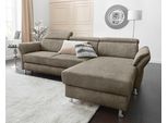 Ecksofa SIT & MORE "Avignon L-Form", grau (taupe), B:259cm H:97cm T:172cm, Flachgewebe (90% Polyester, 10% Polyamid);Luxus-Microfaser (100% Polyester);Struktur (100% Polyester), Sofas, Ecksofa, Kopfteilverstellung, wahlweise mit Bettfunktion und Bettkasten
