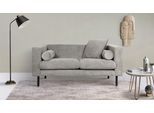 2-Sitzer HOME AFFAIRE "Lillibeth Designsofa mit Wellenunterfederung, Maße B/T/H: 155/74/83 cm", grau (taupe), B:155cm H:83cm T:74cm, 100% Polyester, Sofas, 2-Sitzer, Zierkissen als Wendekissen, in Samtoptik oder Cord