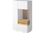 Vitrine OTTO HOME "SILKE", weiß (weiß hochglanz, votaneichefarben), B:80cm H:138,5cm T:40cm, Schränke, Vitrine, Höhe 138,5 cm