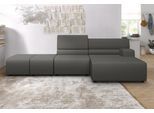 Ecksofa EGOITALIANO "Babouche, Designsofa mit außergewöhnlichem Sitzkomfort zum Wohlfühlen", grau (smoke), B:384cm H:80cm T:98cm, Luxus-Micofaser Lederoptik (100% Polyester) ist ein neues technisches Gewebe mit einem visuellen und taktilen Aspekt, der dem Nubuk sehr nahe kommt, mit innovativen Eigenschaften. Seine außerordentliche Weichheit kommt von einem exklusiven Produktionsprozess, der Unrein