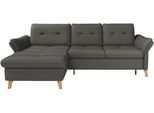 Ecksofa SIT & MORE "Göteborg", grau (anthrazit), B:268cm H:90cm T:176cm, Sofas, Ecksofa, Sitztiefenverstellung und Federkern, wahlweise mit Bettfunktion