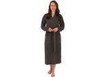 Unisex-Bademantel WEWO FASHION "3005, ideal für Sauna & Spa, Hotelbademantel, Morgenmantel" Gr. S, grau (anthrazit), L:125cm, Frottier, Hausmäntel, Unisex-Bademantel, klassisch elegant