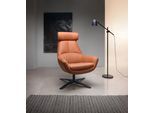 Drehsessel BETYPE "Be Organic High Back, Loungesessel, Hochlehnsessel", braun (cognac), B:81cm H:92cm T:83cm, 100% Echtleder, Sessel, Drehsessel, in elegantem Design mit Drehfunktion