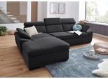 Ecksofa EXXPO - SOFA FASHION "Salerno, inkl. Arm-& Kopfteilverstellung, bequem, Breite 280cm, L-Form", grau (graphit), B:280cm H:77cm T:170cm, Sofas, Ecksofa, wahlweise mit Bettfunktion und Bettkasten, tolle Detailverarbeitung