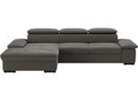 Ecksofa SIT & MORE "Alcudia L-Form", grau (fango), B:286cm H:73cm T:174cm, 100% Polyester, Sofas, Ecksofa, wahlweise mit Bettfunktion