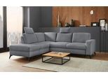 Ecksofa HOME AFFAIRE "Lolland L-Form", blau (blaugrau), B:249cm H:88cm T:212cm, Struktur imprägniert - feucht abwischbar (100% Polyester);Struktur Flausch (90% Polyester, 10% Polyamid);Luxus-Microfaser ALTARA NUBUCK (100% Polyester), Sofas, Ecksofa, Wahlweise mit Bettfunktion und Stauraum, auch mit abwischbarem Bezug
