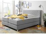 Boxspringbett HOME AFFAIRE "Parla", grau, L:218cm, 100% Polyester, Komplettbetten, Boxspringbett, incl. Topper, 4 Farben in 4 Breiten, 2 Härtegraden, 3 Matratzenarten