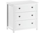 Kommode VIPACK "Amori, 3 geräumige Schubladen mit Soft-Close", weiß, B:90cm H:89cm T:55,5cm, MDF, Massivholz, Sideboards, Kommode, bieten viel Stauraum, weiß lackiert