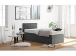 Boxspringbett, grau (anthrazit), B:115cm L:210cm, Bezug: 100% Polyester;Polsterwatte: 100% Polyester, WESTFALIA SCHLAFKOMFORT, Komplettbetten, Boxspringbett, mit Zierkissen, wahlweise mit Topper