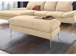 Hocker W.SCHILLIG "enjoy&MORE", beige (sahara s37), B:106cm H:45cm T:71cm, Chenille-Flachgewebe R66 (85% Polyester, 15% Nylon);Longlife Xtra-Leder Z59: Glattleder mit modischer Prägung. Hautstärke 0, 9 - 1, 1 mm;Stoff S37 (100% Polyester), Hocker, Hocker, Füße Chrom glänzend, Breite 106 cm