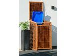 Mülltonnenbox DOBAR, braun (braun, dunkelbraun), B:70cm H:132cm T:83cm, Holzwerkstoff, Aufbewahrungsboxen, Mülltonnenbox, 240l, BxTxH: 70x83x132 cm