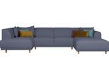 Wohnlandschaft OTTO HOME "Maroon U-Form", blau, B:358cm H:82cm T:192cm, Struktur grob ( 100% POLYPROPYLEN;Struktur fein ( 100% Polyester);Struktur (100% Polyester), Sofas, Wohnlandschaft, in skandinavischem Design, mit losen Kissen