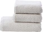Handtuch Set DONE. "Provence Honeycomb", beige, 3 Stk., Walkfrottier, Walkfrottier, Walkfrottier, Handtücher, Handtuch Set, in Honigwaben-Optik, mit Fransen